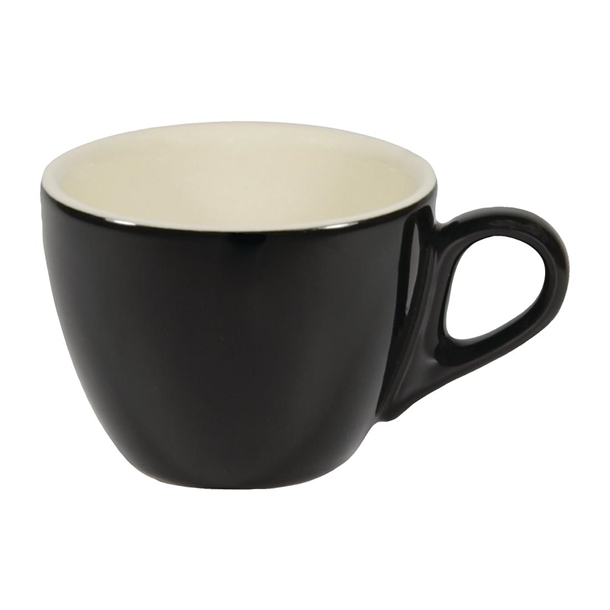 Brew Flat White Cup Onyx/White 220ml (Box 6) (B2B)