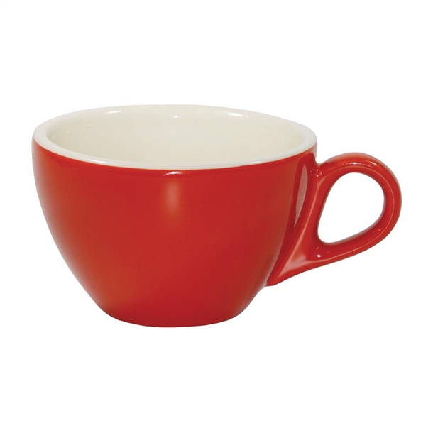 Brew Latte Cup Chilli Red/White 280ml (Box 6) (B2B)
