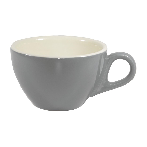 Brew Latte Cup French Grey/White 280ml (Box 6) (B2B)