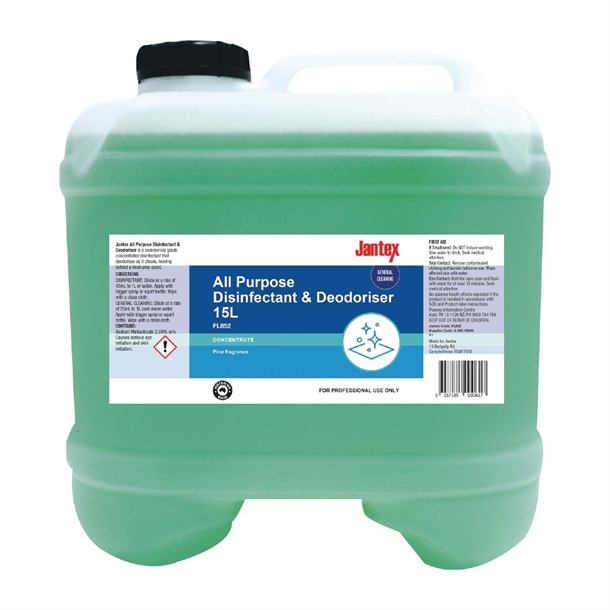 Jantex All Purpose Disinfectant & Deodoriser Concentrate Pine - 15Ltr