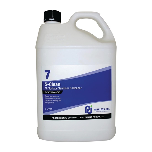 Peerless Jal 1-7 Series S-Clean Surface Sanitiser & Cleaner - 5Ltr