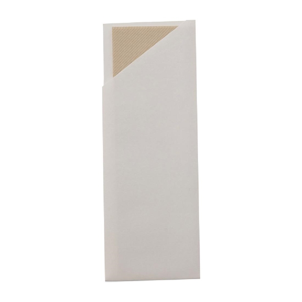 EcoSafe Cutlery Pouch with 2ply Bamboo Napkin - White (Box 500)