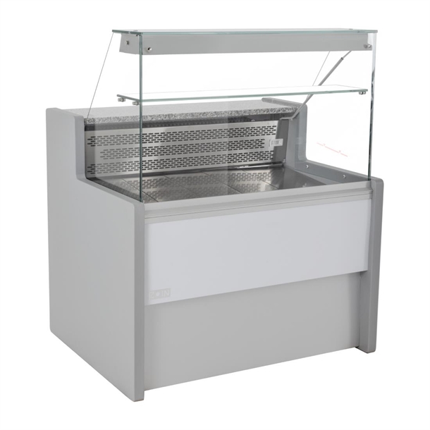 Zoin Tibet Serveover Counter - Grey with White Front Panel - 1000mm