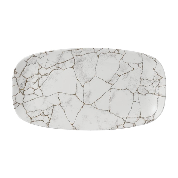 Studio Prints Kintsugi Agate Grey Chefs Oblong Plate 352x187mm (Box 6) (Direct)
