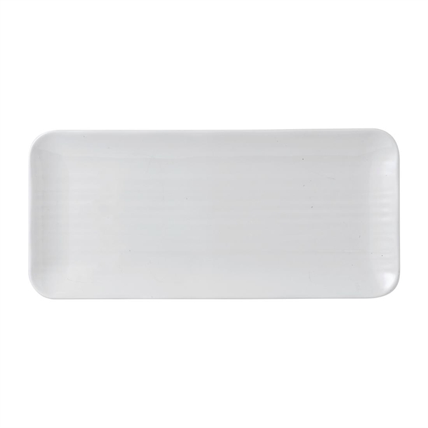 Dudson White Organic Coupe Rect Platter 349x158mm 13 3/4x6 1/4" (Box 6) (Direct)