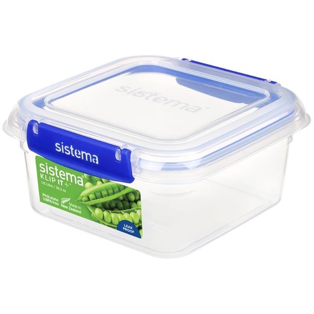 Sistema Square Klip It Plus Food Storage Container - 1.15Ltr