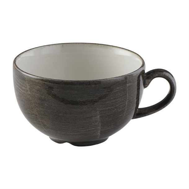 Churchill Stonecast Patina Iron Black Cappuccino Cup 340ml (Box 12)(Direct)