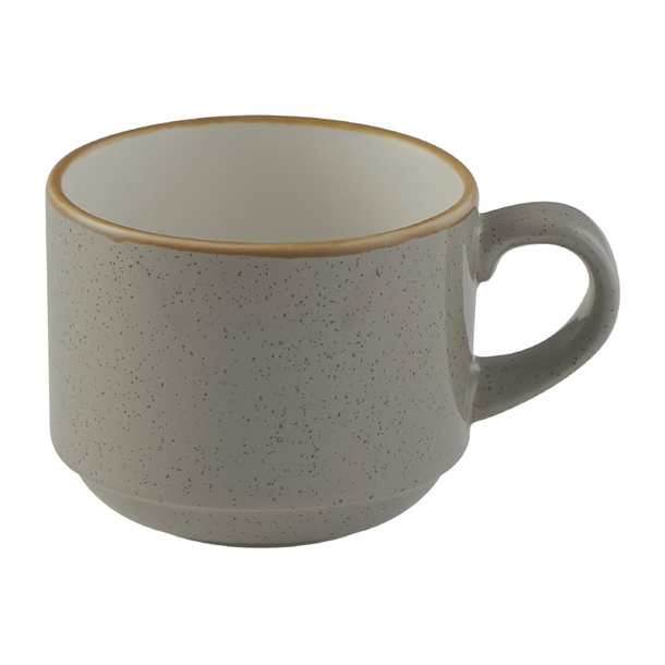 Churchill Stonecast Grey Profile Stacking Cup 227ml (Box 12) (B2B)