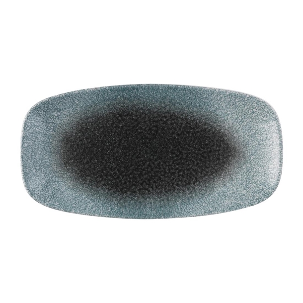Churchill Raku Duo Topaz Quartz Chefs Oblong Plate 287x152mm (Box 12) (B2B)