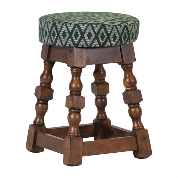 Classic Low Stool in Vintage with Green Diamond Seat (Pack 2) (B2B)