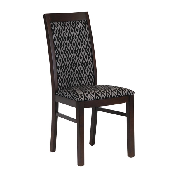 Brooklyn Back Dark Walnut Dining Chair Black Diamond Seat - Pair (B2B)