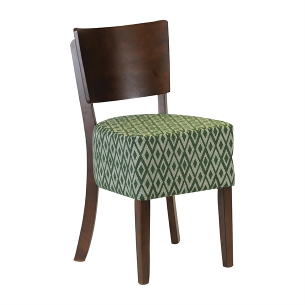 Asti Dark Walnut Dining Chair Green Diamond Deep Seat - Pair (B2B)
