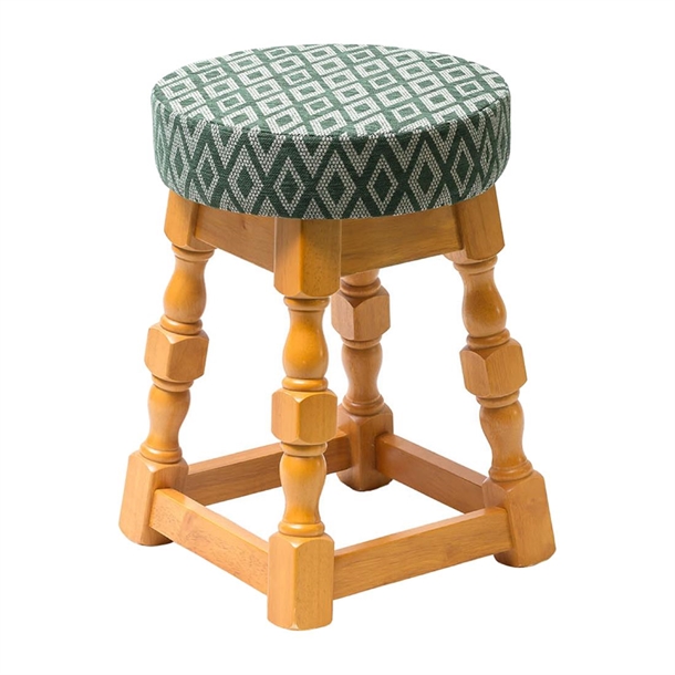 Classic Low Stool In Soft Oak with Green Diamond Seat (Pack 2) (Direct)