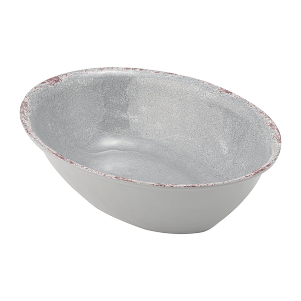 Grey Oval Casablanca Melamine Bowl - 210x280x70mm 1.5Ltr (B2B)
