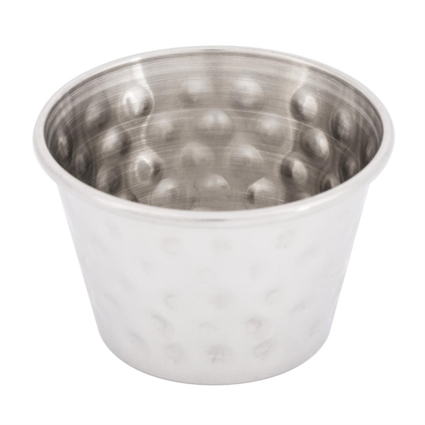 Olympia Sauce Cup Hammered St/St - 70ml 2 1/2oz (Box 12)