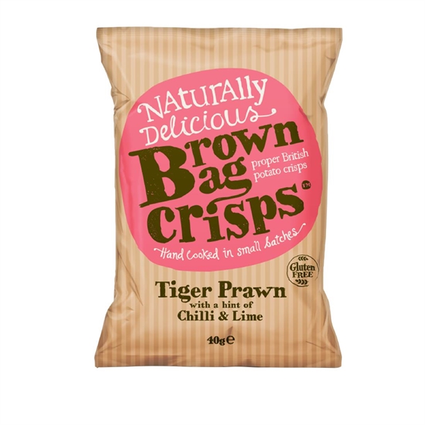 Brown Bag Crisps Tiger Prawn Chilli & Lime (40g x 20)