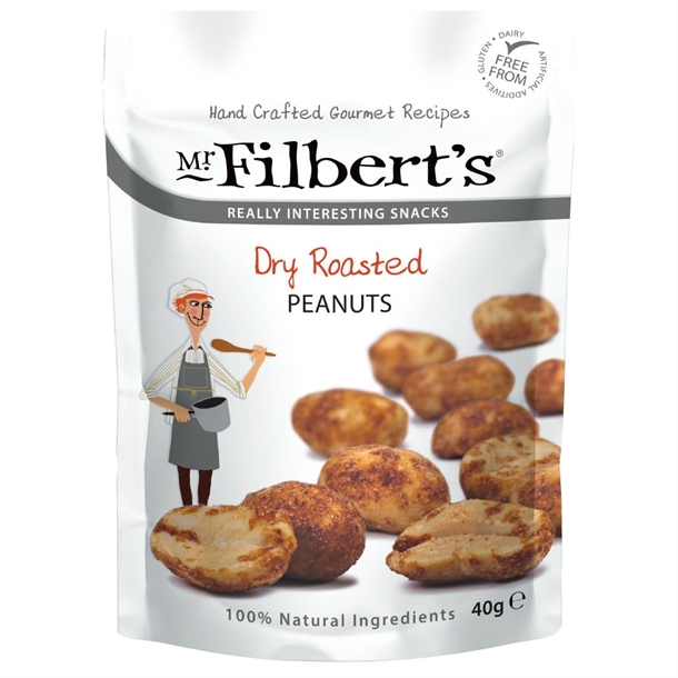 Mr Filberts Grab and Go Dry Roasted Peanuts (20 x 40g)
