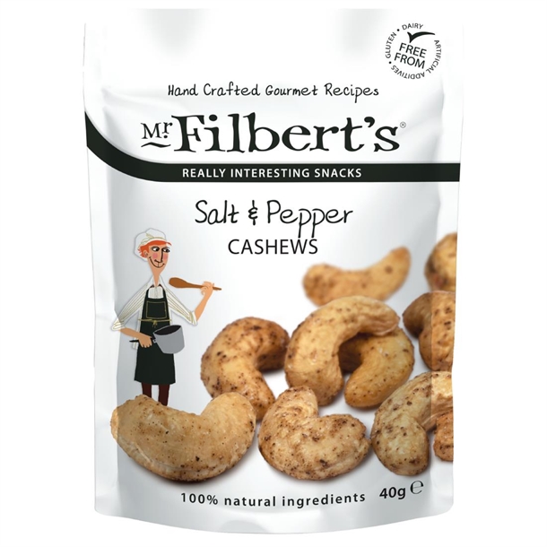 Mr Filberts Grab and Go Salt & Pepper Cashews (20 x 40g)