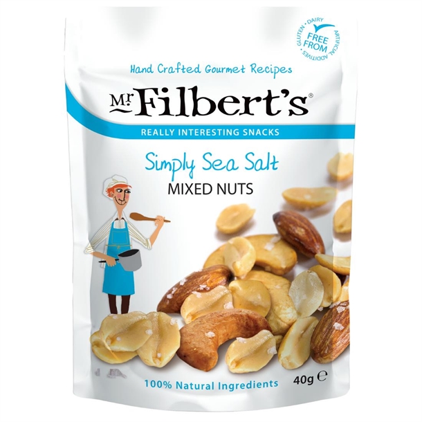 Mr Filberts Grab and Go Simply Sea Salt Mixed Nuts (20 x 40g)