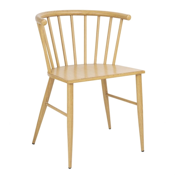 Bolero Harrowdene Light Wood Effect Spindle Interior Chairs (Set 2)