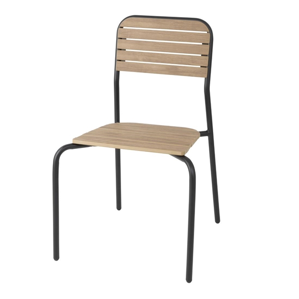 Bolero Santorini Outdoor-Stühle in Holzoptik (4 Stück)