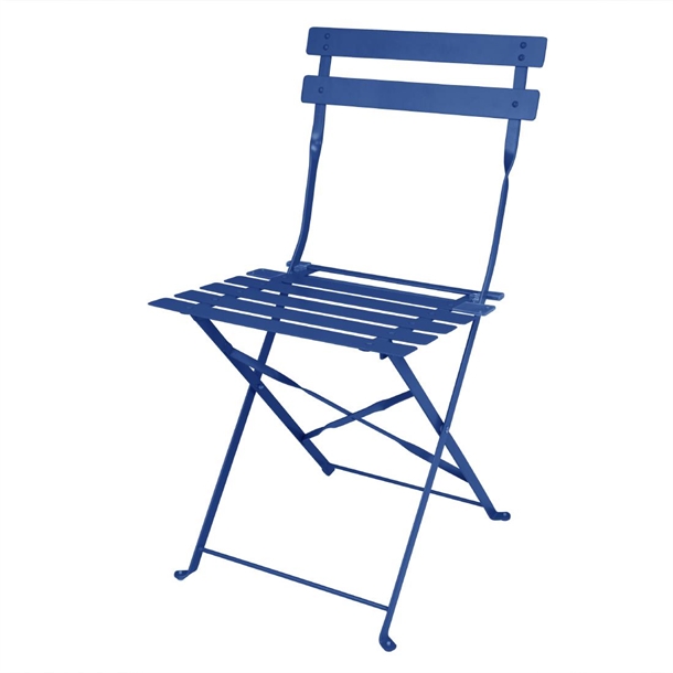 Bolero Perth Pavement Style Folding Chairs - Dark Navy (Set 2)