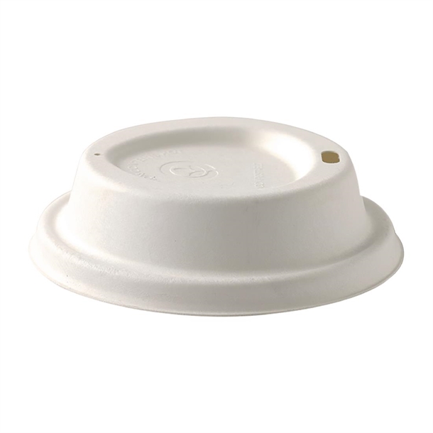Biopak Hot Paper Cup BioCane Lid White - 90mm (Box 1000) (B2B)