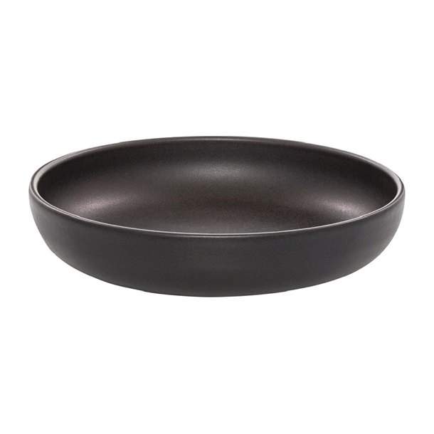 Eclipse Uno Black Round Bowl - 220mm 1150ml (Pack 6) (B2B)