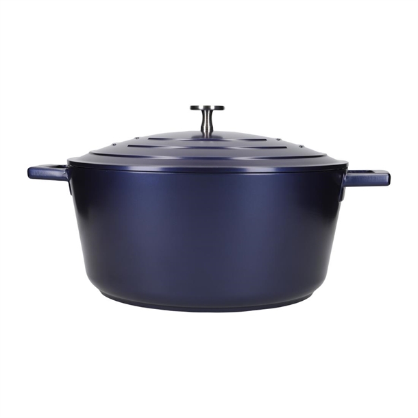 MasterClass Blue Cast Aluminium Casserole Dish Induction Safe - 28cm 5Ltr