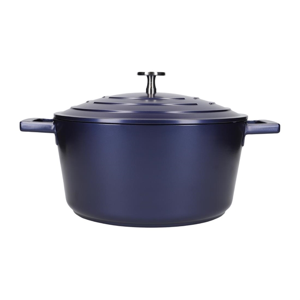 MasterClass Blue Cast Aluminium Casserole Dish Induction Safe - 24cm 4Ltr