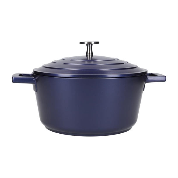 MasterClass Blue Cast Aluminium Casserole Dish Induction Safe - 20cm 2.5Ltr
