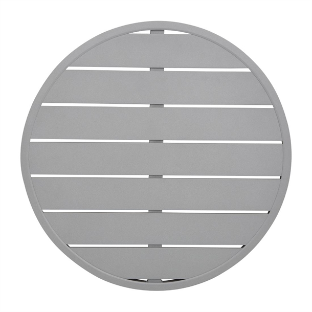 Bolero hellgraue runde Aluminium Tischplatte 580mm