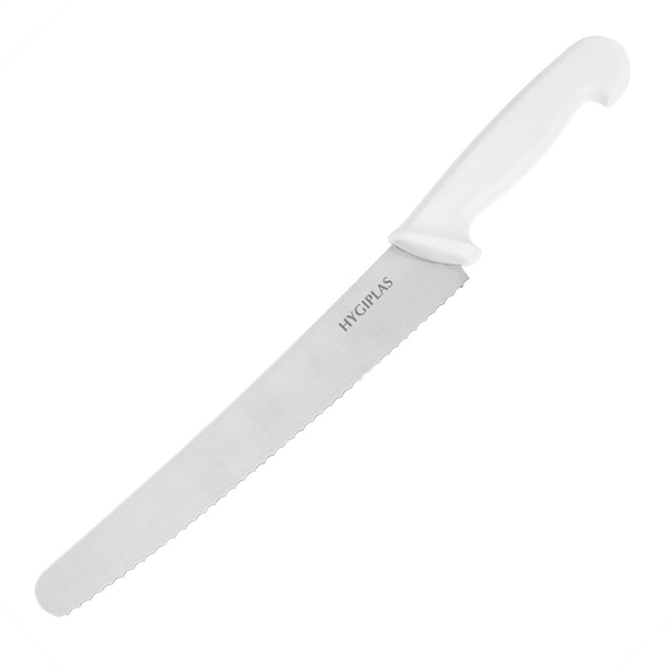 Hygiplas Serrated Pastry Knife White - 250mm 10"