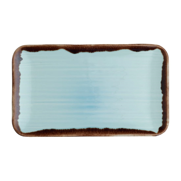 Dudson Harvest Turquoise Organic Rectangular Plate - 269x160mm (Box 12) (B2B)