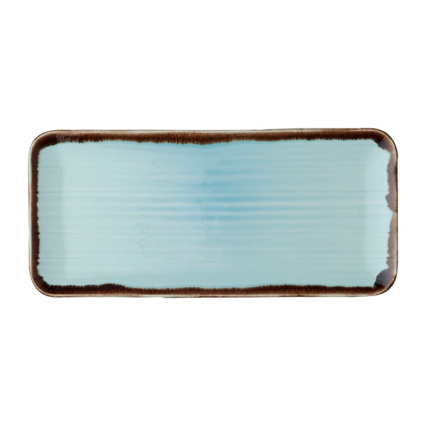 Dudson Harvest Turquoise Organic Coupe Rect Platter - 349x158mm (Box 6) (B2B)