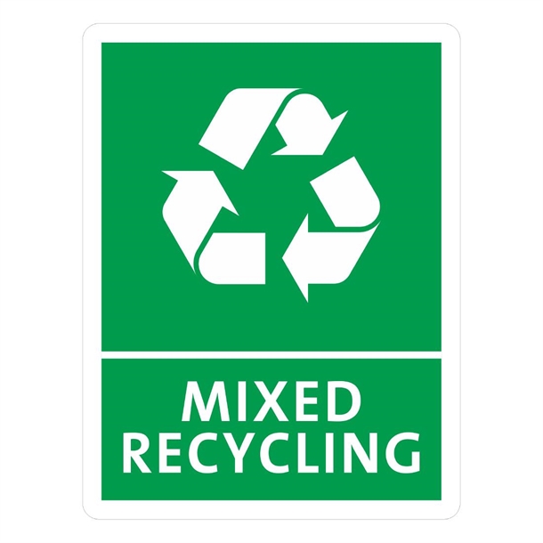Jantex Slim Bin Label - Mixed Recycling