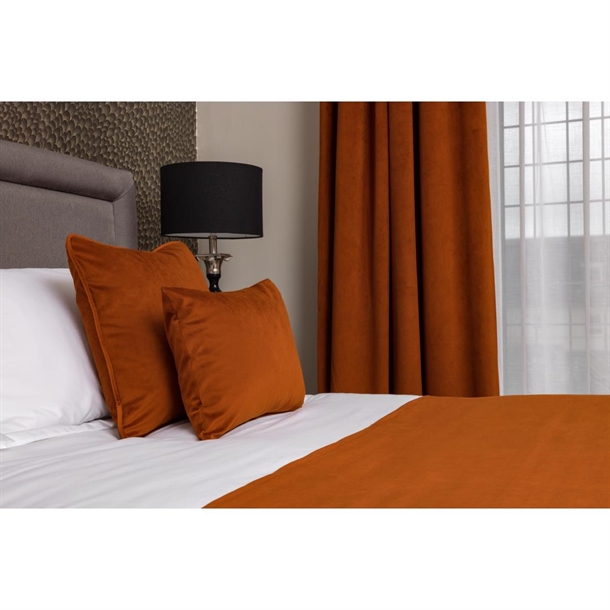 Luxury BUCKINGHAM Curtain 40mm Eyelet RUST - 270x229cm