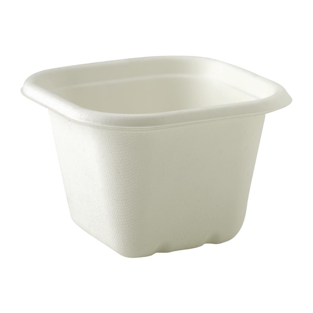 BioPak BioCane Takeaway Square Base White - 630ml (Pack 600)