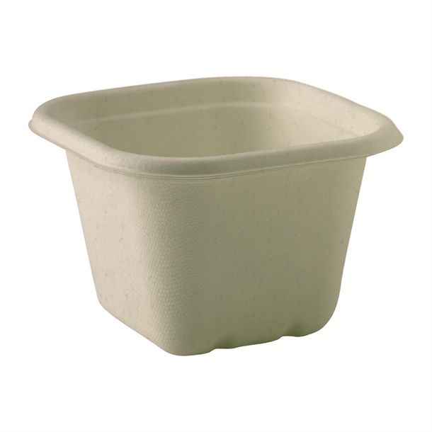 BioPak BioCane Takeaway Square Base Natural 630ml (Pack 600)