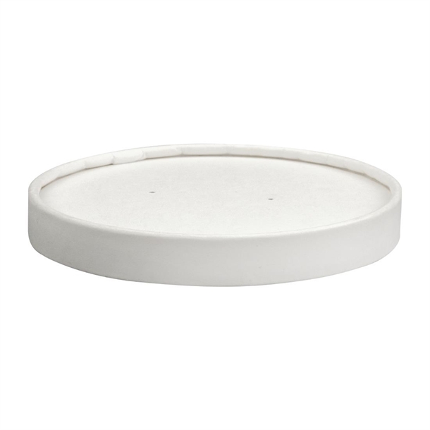 BioPak Paper Lids White for Biobowl - 430-950ml 12-32oz (Pack 500) (B2B)