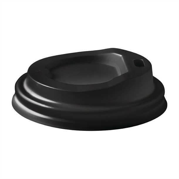 BioPak PLA Lids for BioPak BioCups 4oz 62mm Black (Pack 1000)