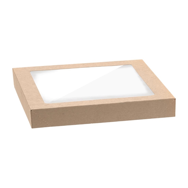 BioPak BioBoard PLA Window Lid for Catering Tray Bases Small (Pack 100)