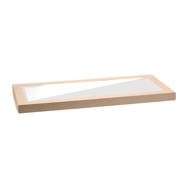 BioPak BioBoard PLA Window Lid for Catering Tray Bases Large (Pack 50)