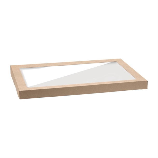 BioPak BioBoard PLA Window Lid for Catering Tray Bases Extra Large (Pack 50)