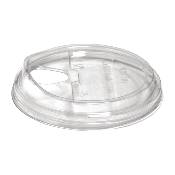 BioPak PLA Sipper Lid Clear for PLA BioCup 300-700ml (Pack 1000) (B2B)