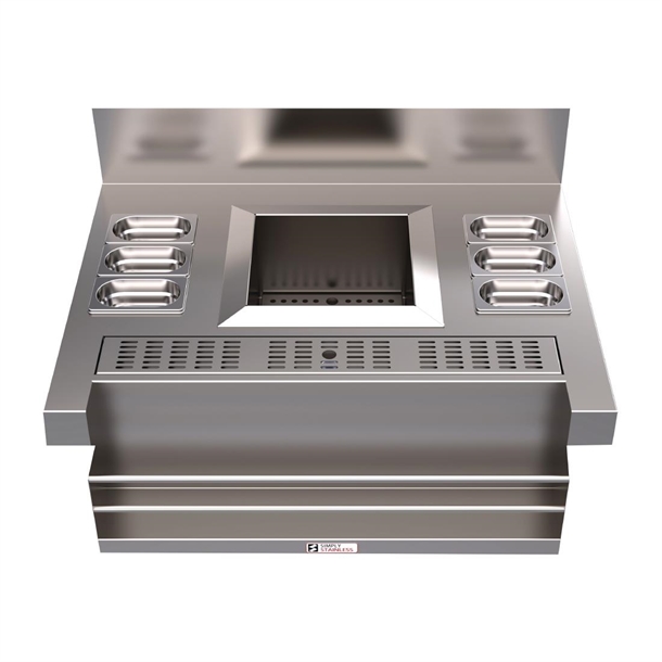 Simply Stainless 600 Series Standard Cocktail Station with Speed Rack (Direct)