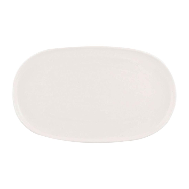 Moda Porcelain Snow Oval Coupe Plate - 405x240mm (Box 3) (B2B)