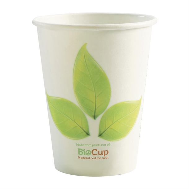 BioPak BioCup Single Wall Leaf - 390ml 12oz 90mm (Pack 1000) (B2B)