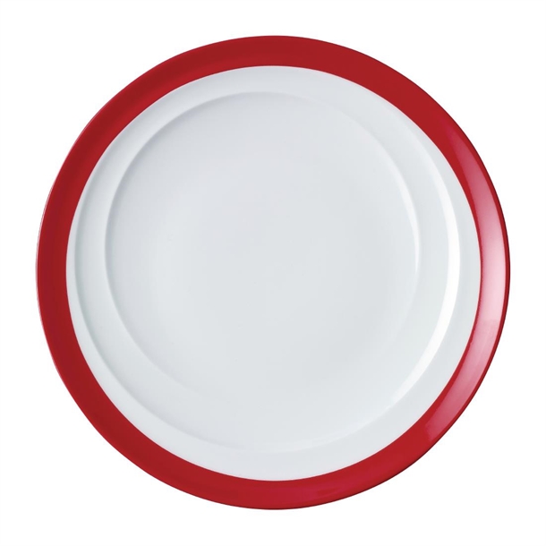 Royal Porcelain Maxadura Resonate Red Band Round Plate Coupe 165mm (Box 12)(B2B)