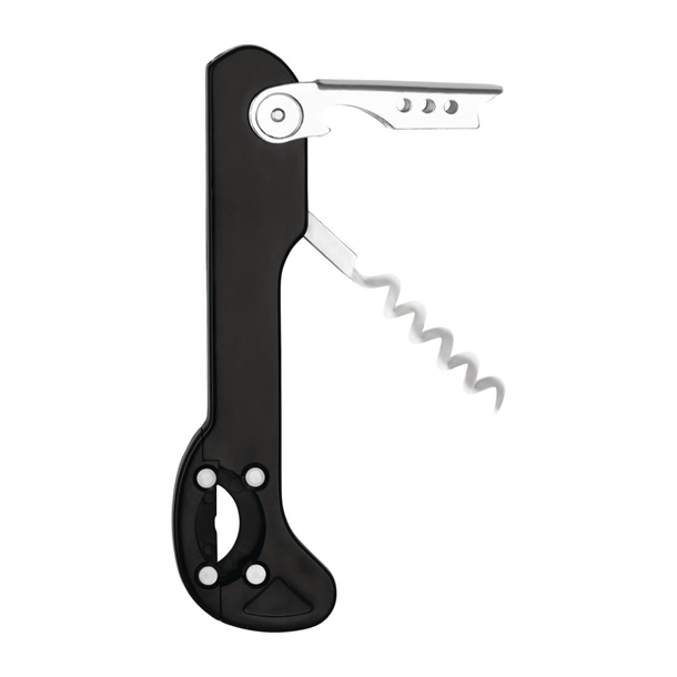 Zanzi Waiters Friend with Bladeless Foil Cutter Gunmetal - 145x40mm (B2B)